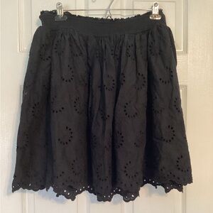 ** SOLD ** Torrid Mini Embroidered Cotton Smocked Riffle Skirt